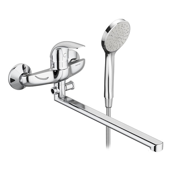 Смеситель для ванны и душа Damixa Palace Bit 319500000 длинный излив, душевая лейка, шланг 1500, хром