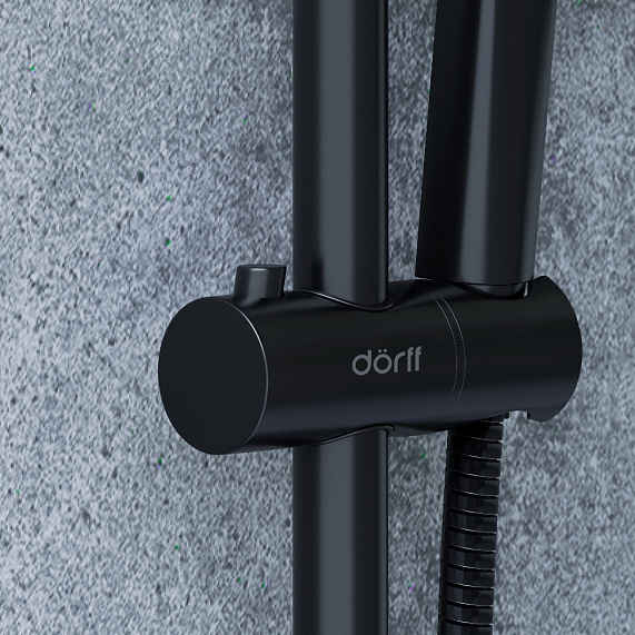 Душевая система Dorff Norma D0712020 стойка с тропическим душем, черная