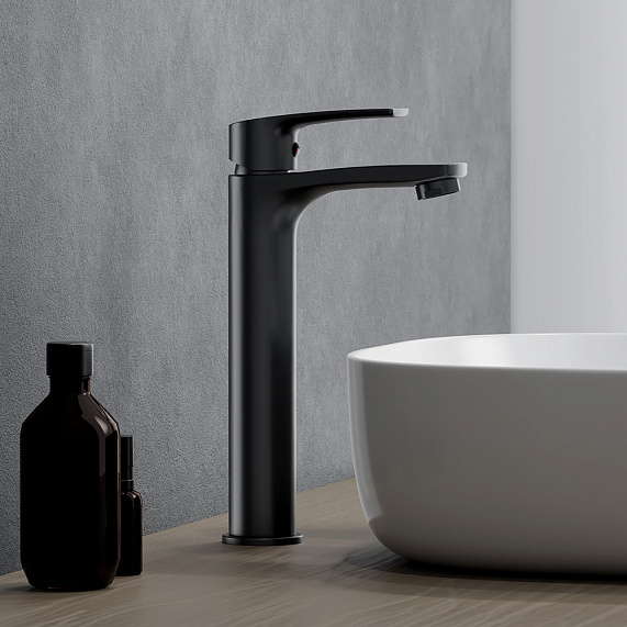 Смеситель для раковины (умывальника) Damixa Eclipse 2.0 480250300 высокий черный