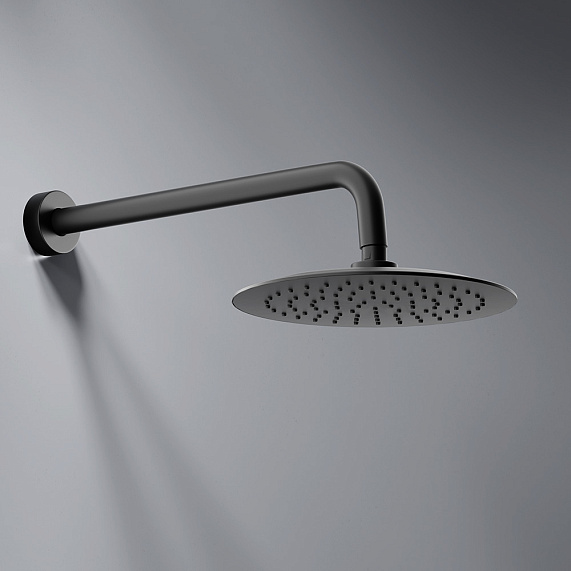 Встраиваемая душевая система Damixa Scandinavian Pure 936520300 черная: тропический верхний душ, ручной душ