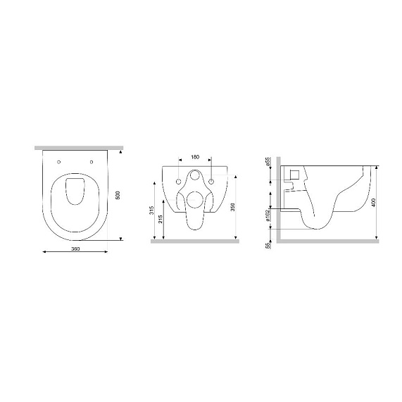 Унитаз подвесной Damixa Scandinavian Pure DX36C1701SC безободковый с сиденьем микролифт, белый