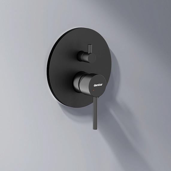 Встраиваемая душевая система Damixa Scandinavian Pure 936520300 черная: тропический верхний душ, ручной душ