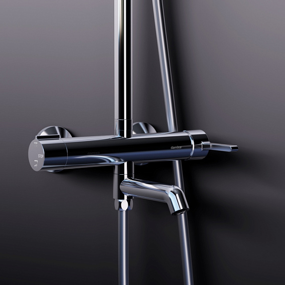 Душевая система Damixa Scandinavian Pure 936740000 стойка с тропическим душем, смесителем, изливом, хром