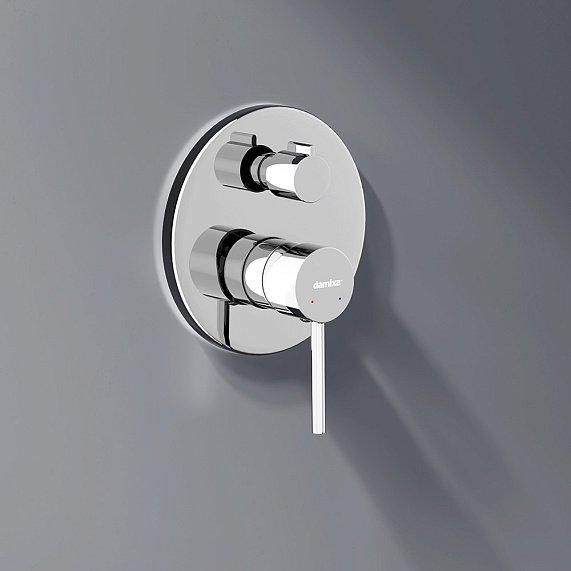 Встраиваемая душевая система Damixa Scandinavian Pure 936510000 хром: тропический верхний душ, ручной душ, излив