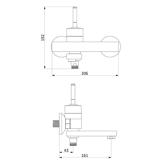 Смеситель для ванны и душа Damixa Arc 291000300 поворотный излив, черный