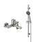 Душевой гарнитур Dorff Logic D0103030SS штанга, шланг, лейка 3 режима, хром + смеситель для ванны и душа, хром