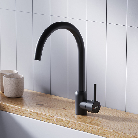 Смеситель для кухни Dorff Logic D3007022 высокий, черный