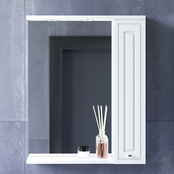Шкаф с зеркалом 60 Damixa Palace One M41MPR0601WG белый глянец правый
