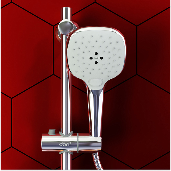 Душевой гарнитур Dorff Prime D0140000 штанга, шланг, лейка 3 режима, хром