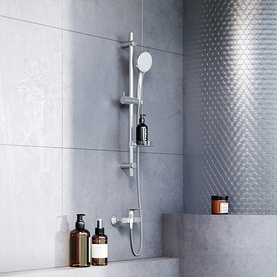 Душевой гарнитур Damixa Palace One 914100000 держатель, шланг, лейка 5 режимов, хром