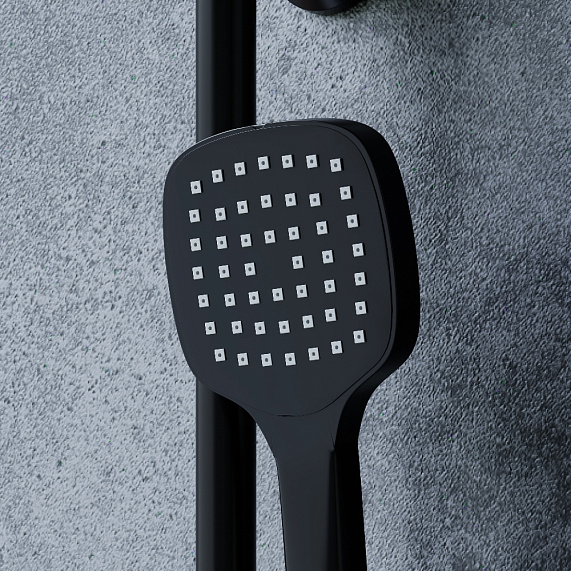 Душевая система Dorff Norma D0712020 стойка с тропическим душем, черная