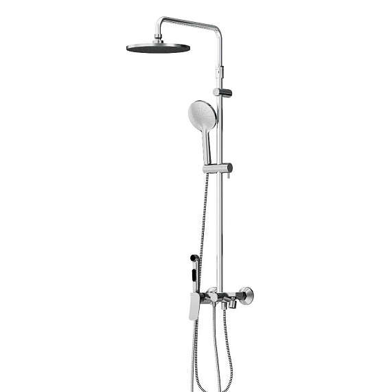 Душевая система Damixa Jupiter 977770000 стойка с тропическим душем, гигиеническим душем, смесителем, изливом, хром