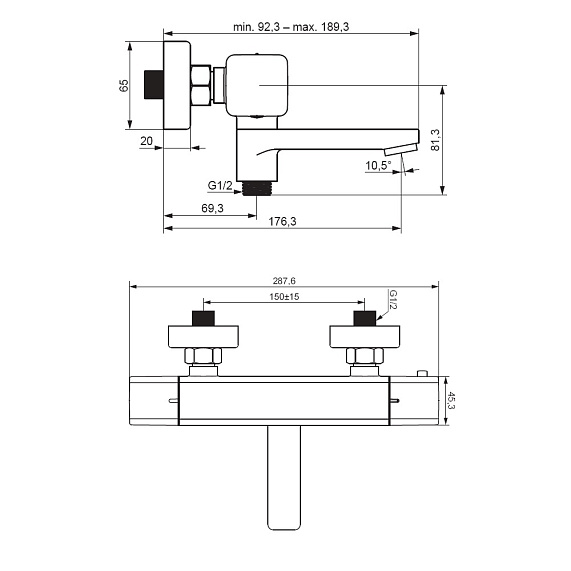 Смеситель для ванны и душа Damixa Gala 533000000 термостат, хром