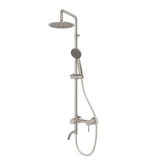 Душевая система Dorff Logic D0703000SS стойка с тропическим душем, смесителем, изливом, серая