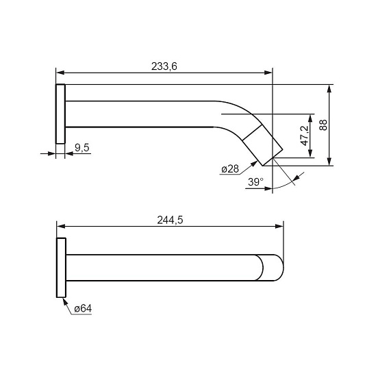 Смеситель для раковины (умывальника) Damixa Scandinavian Pure 360270300 черный встраиваемый