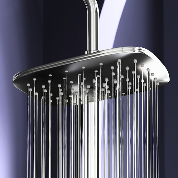 Душевая система Damixa Option DX218092000 стойка с тропическим душем, термостатом, смесителем, хром