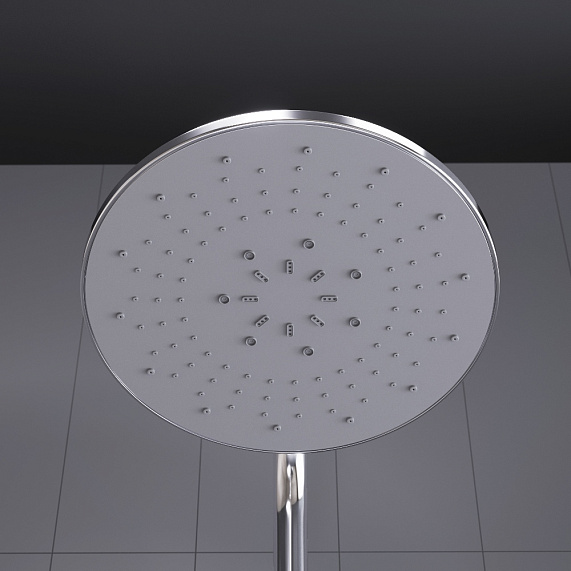 Душевая система Dorff Futura D0710400 стойка с тропическим душем, смесителем, термостатом, хром