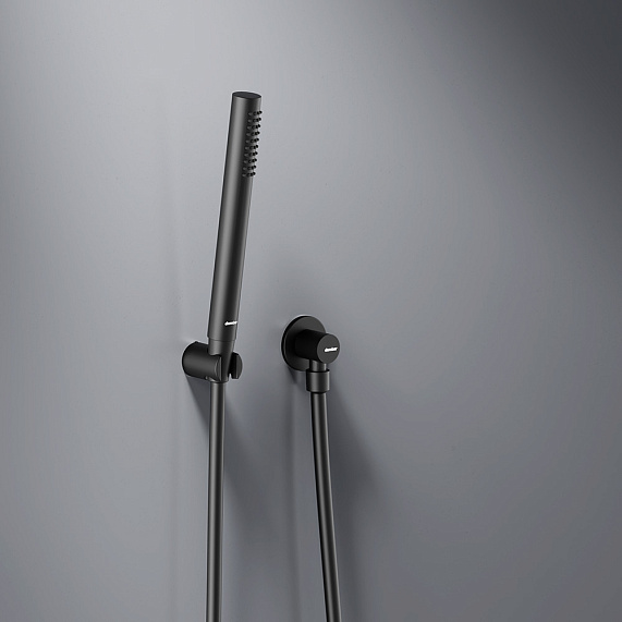 Встраиваемая душевая система Damixa Scandinavian Pure 936520300 черная: тропический верхний душ, ручной душ
