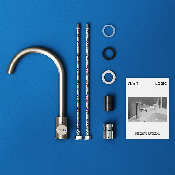 Смеситель для кухни Dorff Logic D3000000 высокий, сатин