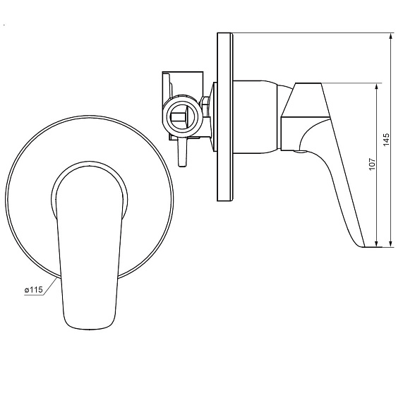Смеситель для душа Damixa Jupiter 777500300 черный встраиваемый