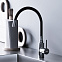 Смеситель для кухни Dorff Logic D3007622 высокий хром, с черным гибким изливом