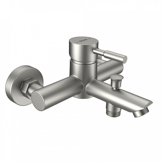 Душевой гарнитур Dorff Logic D0103030SS штанга, шланг, лейка 3 режима, хром + смеситель для ванны и душа, хром