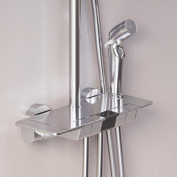 Душевая система Damixa Gala 953770000 стойка с тропическим душем, термостатом, смесителем, хром