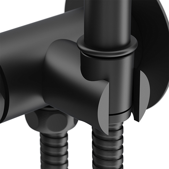 Гигиенический душ со смесителем Damixa Option 217000000 черный встраиваемый, шланг 1500, держатель