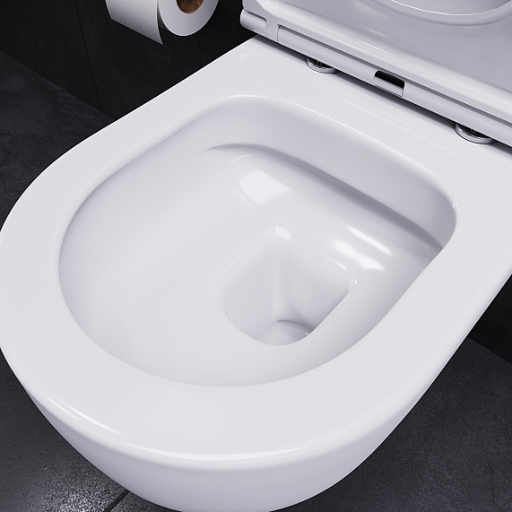 Унитаз подвесной Damixa Sirius DX86C1700SC безободковый с сиденьем микролифт, белый