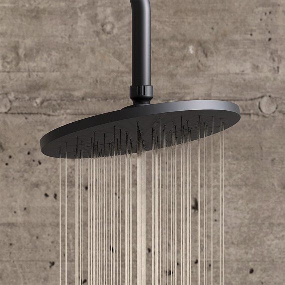 Душевая система Damixa Jupiter 977000300 стойка с тропическим душем, черная