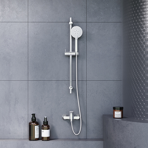 Душевой гарнитур Damixa Origin One 918100000 штанга, шланг, лейка 3 режима, хром