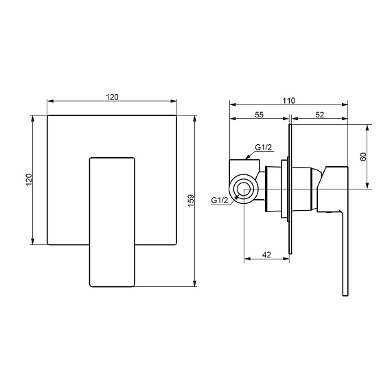 Смеситель для душа Damixa Gala 537500000 хром встраиваемый