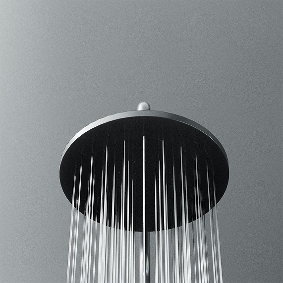 Душевая система Damixa Option DX218091300 стойка с тропическим душем, термостатом, смесителем, черная матовая