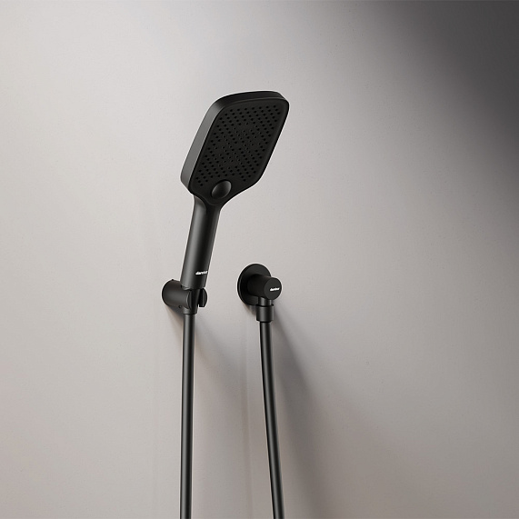 Встраиваемая душевая система Damixa Gala 953510300 черная: тропический верхний душ, ручной душ, излив