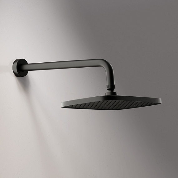 Встраиваемая душевая система Damixa Gala 953510300 черная: тропический верхний душ, ручной душ, излив