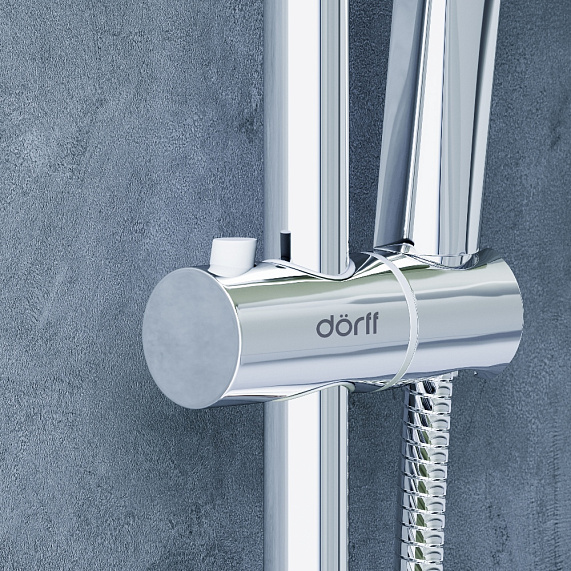 Душевая система Dorff Norma D0712000 стойка с тропическим душем, хром