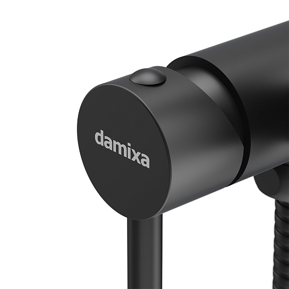 Гигиенический душ со смесителем Damixa Option 217000000 черный встраиваемый, шланг 1500, держатель