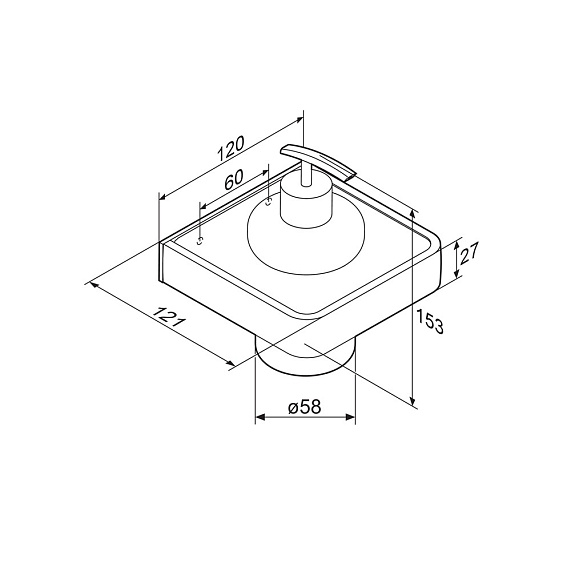 Дозатор для мыла настенный стеклянный Damixa Jupiter DA7736900 хром