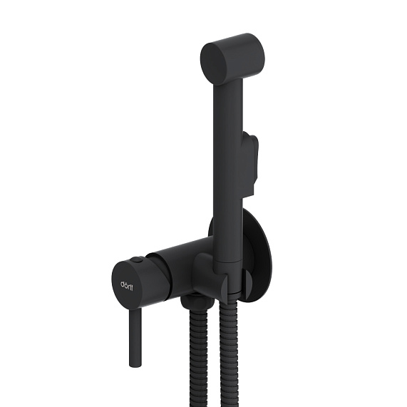 Гигиенический душ со смесителем Dorff Logic черный встраиваемый, шланг 1500, держатель