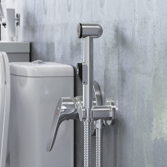 Гигиенический душ со смесителем Damixa Origin Bit 777510000 хром встраиваемый, держатель