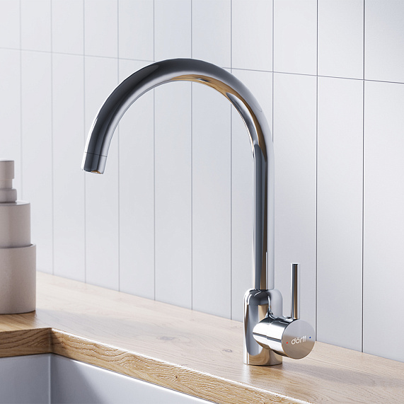 Смеситель для кухни Dorff Logic D3007000 высокий, хром