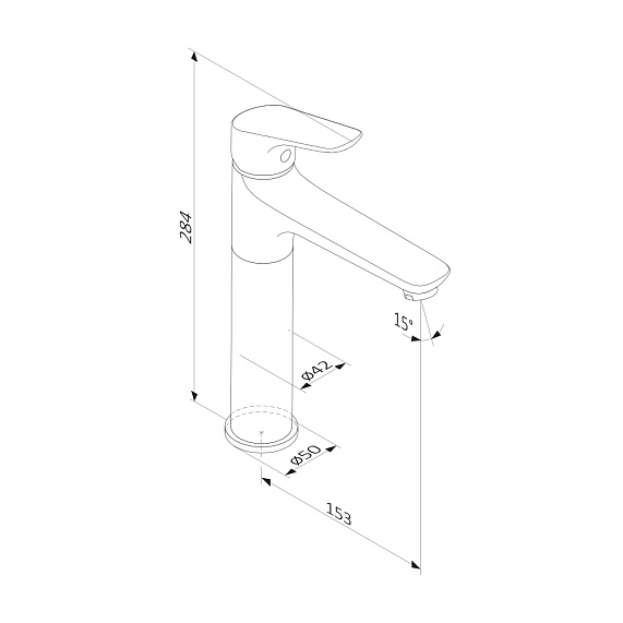 Смеситель для раковины (умывальника) Damixa Jupiter 770250001 высокий, хром