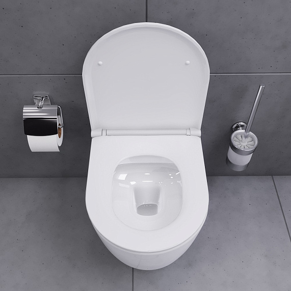 Унитаз подвесной Damixa Sirius DX86C1700SC безободковый с сиденьем микролифт, белый