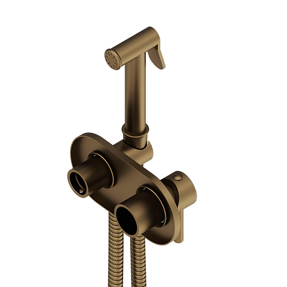 Гигиенический душ со смесителем Damixa Option 214000000 бронзовый встраиваемый, шланг 1500, держатель