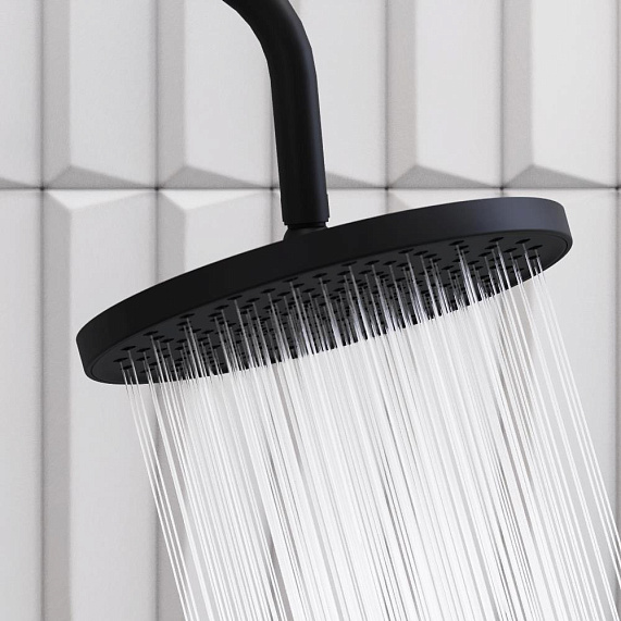 Душевая система Damixa Apollo 947000300 стойка с тропическим душем, черная матовая