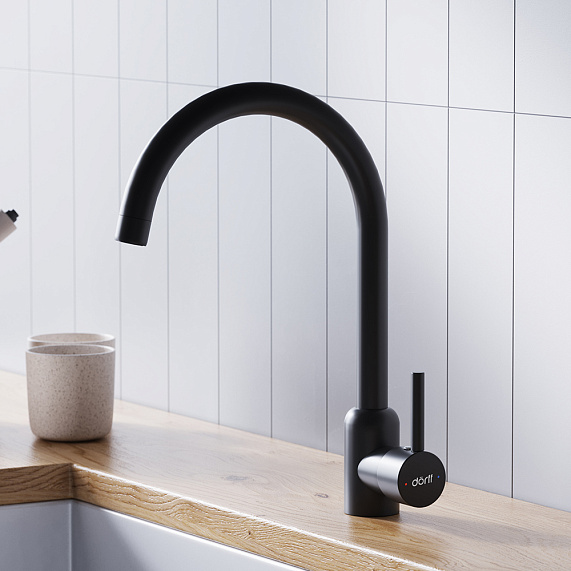 Смеситель для кухни Dorff Logic D3007022 высокий, черный