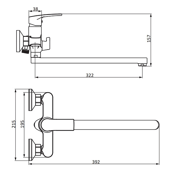 Смеситель для ванной и душа Damixa Eclipse 2.0 489000000 длинный излив, хром