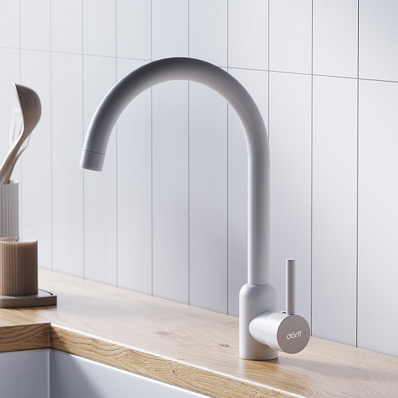 Смеситель для кухни Dorff Logic D3007033 высокий, белый