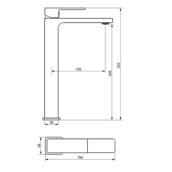 Смеситель для раковины (умывальника) Damixa Gala 530250000 высокий, хром