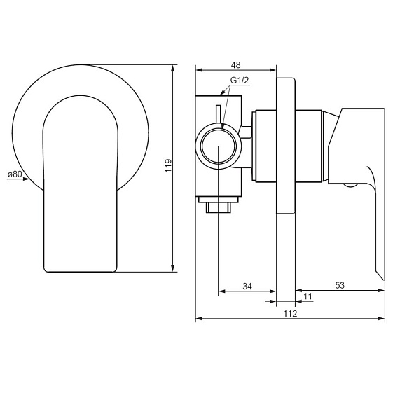 Смеситель для душа Damixa Apollo 477500000 хром встраиваемый